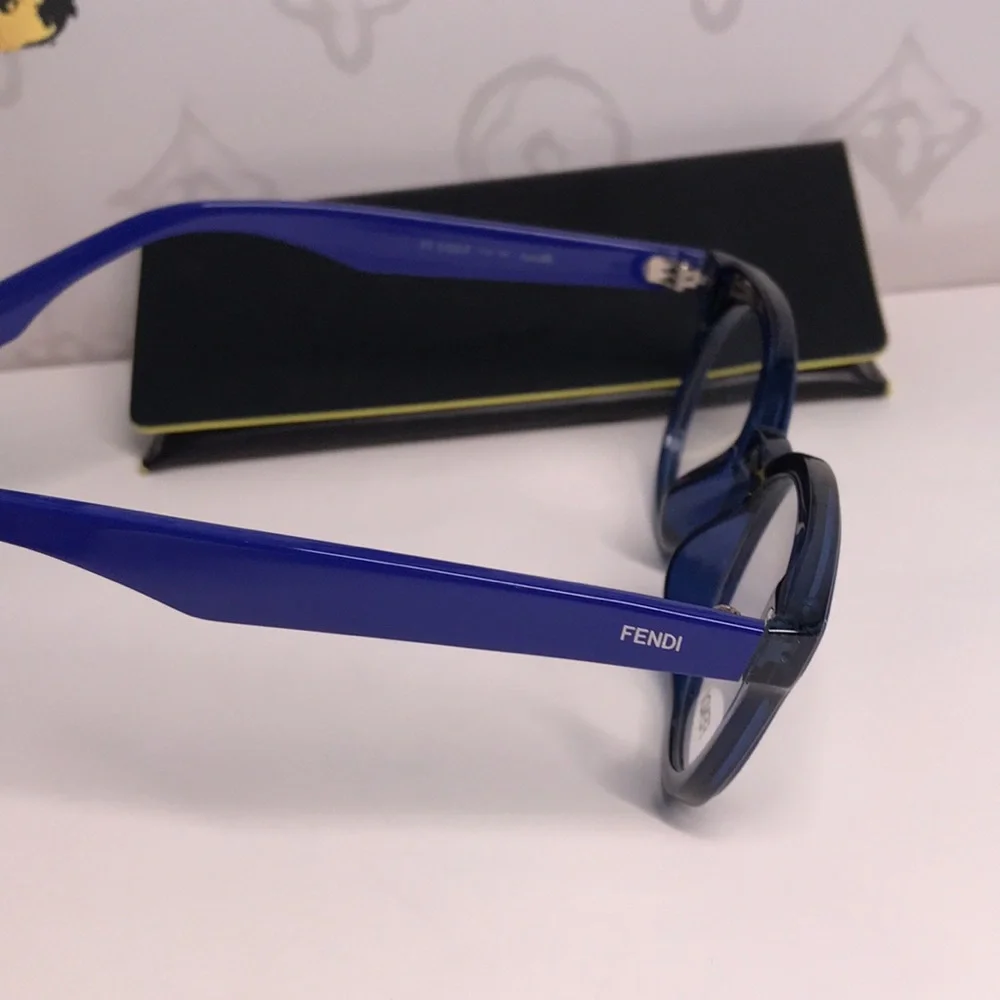 New Authentic Fendi FF0198/F PJP Blue Round Eyeglasses
